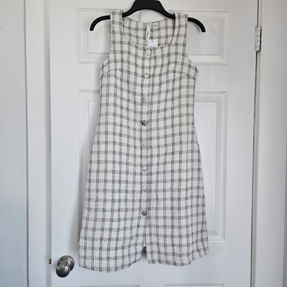 NY Collection Monochrome Checkered Mini Dress